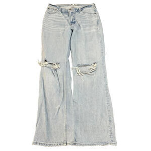 Abercrombie & Fitch Jeans Women 29 8R Low Rise 90s Baggy Light Wash Distressed